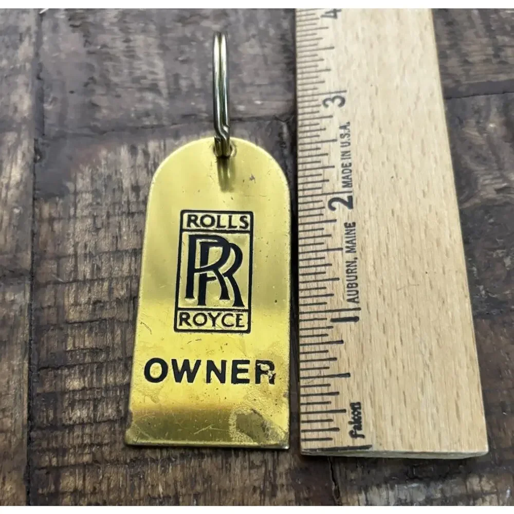 Vintage Rolls Royce Owner Solid Brass Keyring / Key Fob